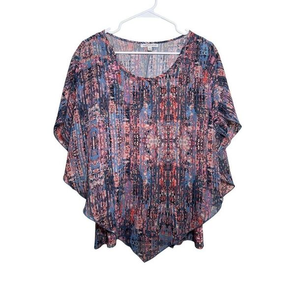 Notations Blouse Women's XL Colorful Ruffle Lined Slouchy Career Shirt Top - Picture 1 of 9